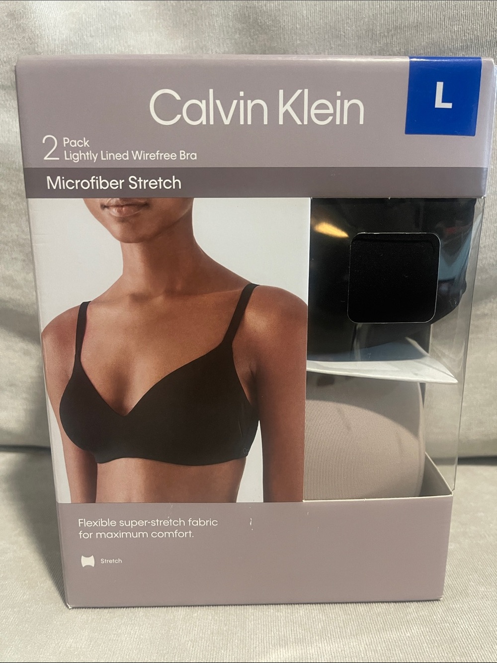 ❤️NEW!!!❤️ Calvin Klein Microfiber Stretch 2-Pack Wirefree Bras - Black & Nude